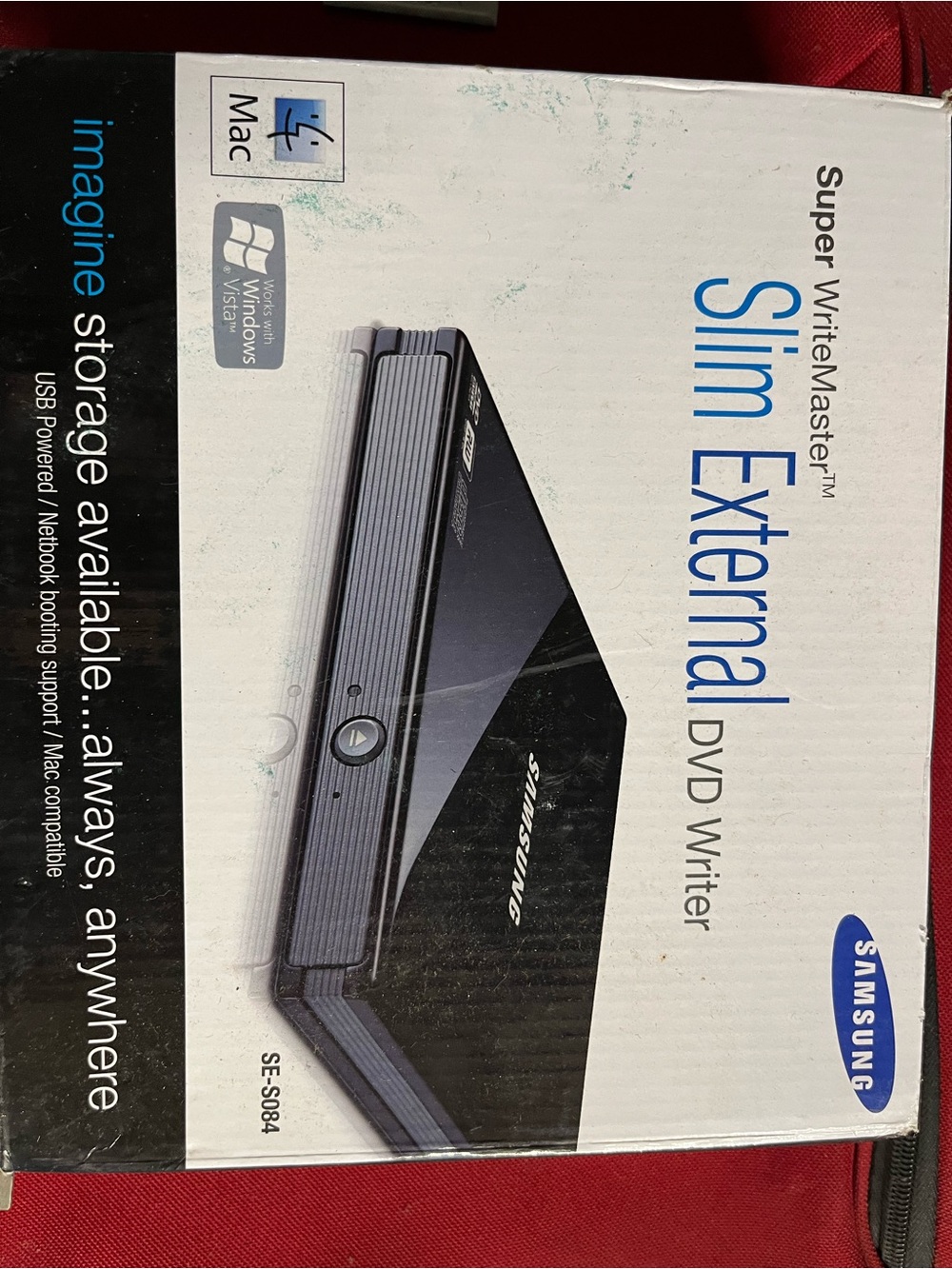 Samsung Slim External DVD Writer - White and Blue Accents